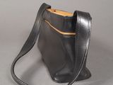leather cross body bag with shoulder strap in black