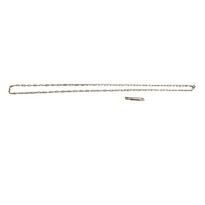 a close up of a chain on a white background