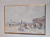 une photo d'un tableau représentant des personnes sur la plage