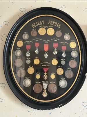 Collection de médailles et blason aux trois fleurs de lys so… - Photo 1