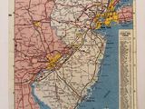 an old map of new jersey with roads and towns on it