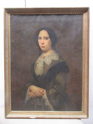 Ecole Française Milieu XIXe – « Portrait de jeune femme debo…