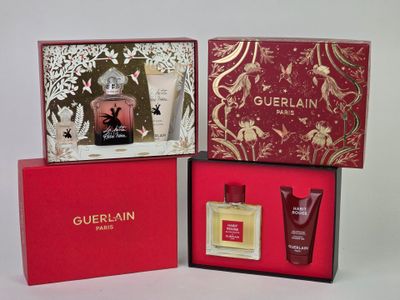 guerlain parfum gift set in a red box