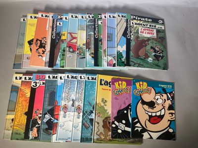 beaucoup de bandes dessinées qui sont sur la table