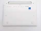 a white laptop with a blue sticker on the side of it