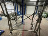 a picture of a large metal structure in a warehouse
