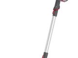 a black and red corded vacuum cleaner with a handle