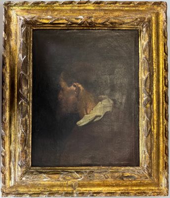 a painting of a man with a beard in a gold frame
