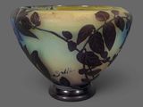 an image of a vase with leaves on it