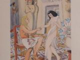a picture of a painting of a man and a woman in a room