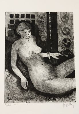 une image représentant un dessin en noir et blanc d'une femme nue