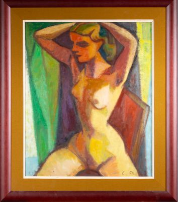 une image représentant un tableau d'une femme nue assise sur une chaise