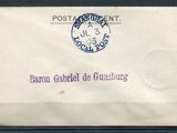 a close up of a postcard with a picture of a clock on it