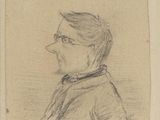 drawing of a man with glasses and a collared shirt