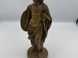 bronze figurine of a roman soldier holding a shield and shield