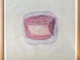 an image of a painting of a pink box on a white surface