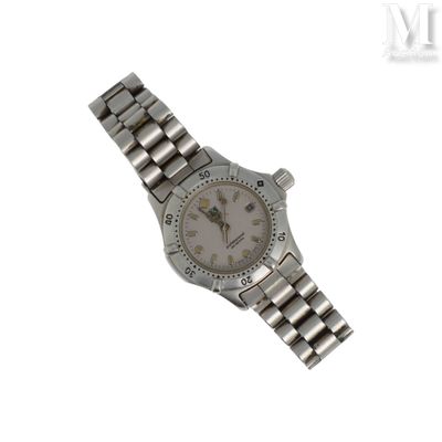 TAGHEUER Montre en acier inoxydable, boitier rond, cadran av…