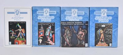 Modélisme amateur, 4 figurines métal à peindre, en boîtes (n…