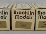 three boxes of brooklyn model soap sitting on top of a table
