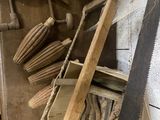 several pieces of wood are stacked on top of each other on a table