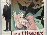 an image of a movie poster for les oiseaux, with a woman in a dress and a man