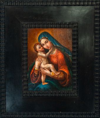 une image d'une peinture représentant une femme tenant un bébé