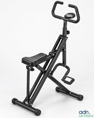 a close up of a stationary exercise bike on a white background