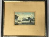 painting of a house in a country setting with a horse and buggy in the foreground