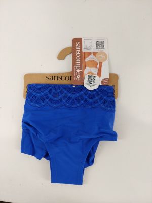 the panties are blue and have a tag on it