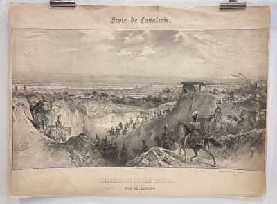 a picture of a drawing of a battle with a group of men on horses