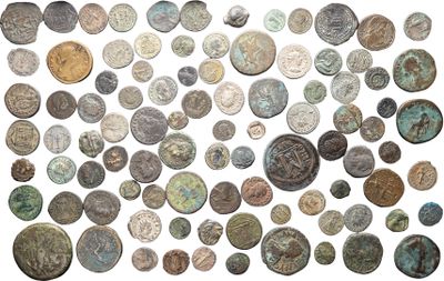 an image of a pile of old coins on a white surface