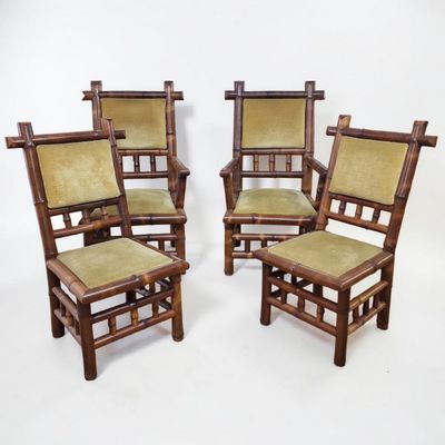 PERRET & VIBERT - MOBILIER DE JARDIN D'HIVER en bambou et ga…