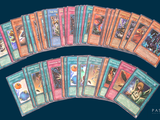 a lot of cards that are on the table