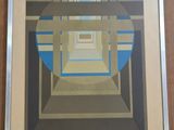 painting of a tunnel with a blue sky in the middle