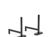 pair of black metal bookends on a white background