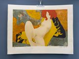 l'image d'un tableau représentant une femme assise sur un canapé