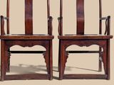 pair of antique chinese chairs with carved back and arms