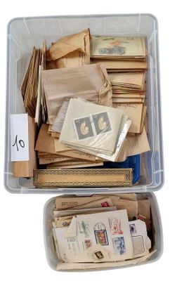 a container with a lot of mail inside of it