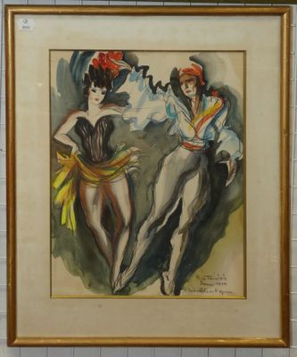 peinture de deux femmes en maillot de bain accrochée au mur