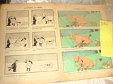 an old book with pictures of people and animals on it