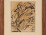 une image représentant le dessin d'un homme portant un chapeau