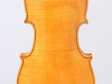 an old violin with a wooden back and a white background