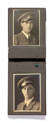 deux photos en noir et blanc représentant un homme en uniforme et un homme coiffé d'un chapeau