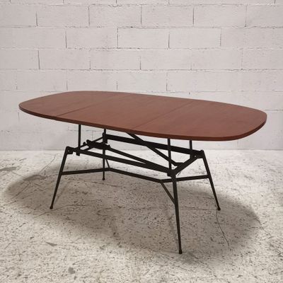 Table à système avec rallonge, pouvant être utilisée en table basse ou