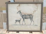 a picture of a deer and a baby deer in a picture frame