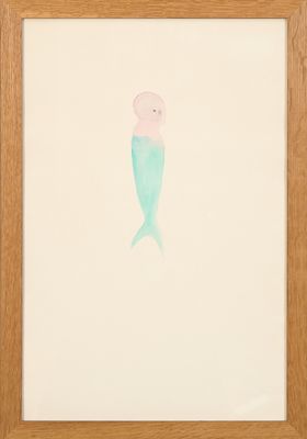 une image représentant une peinture d'une queue de sirène sur fond blanc