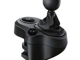 the gear stick of a car is shown with a black shift button