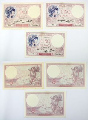 six different bank notes with a picture of a man and a woman on them