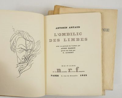 an open book with a drawing of a man ' s face on it
