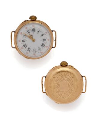 deux montres de poche en or avec chiffres romains et chiffres romains